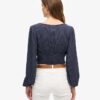 Långärmad vävd crop top Långärmad vävd crop top