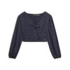 Långärmad vävd crop top Långärmad vävd crop top