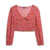 Långärmad vävd crop top Långärmad vävd crop top