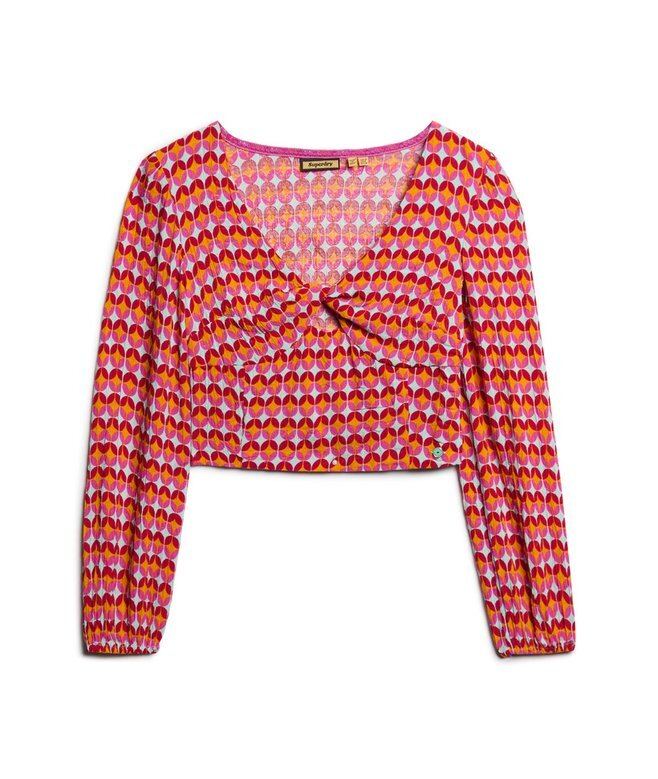 Långärmad vävd crop top Långärmad vävd crop top
