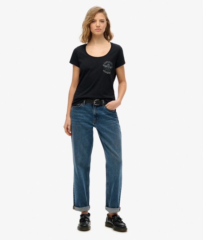 Lo-Fi Biker T-shirt med rund hals Lo-Fi Biker T-shirt med rund hals