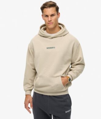 Löst sittande hoodie med mikro-logotyp Löst sittande hoodie med mikro-logotyp