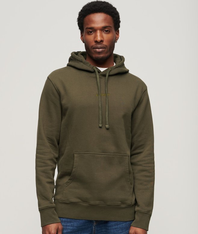 Löst sittande hoodie med mikro-logotyp Löst sittande hoodie med mikro-logotyp