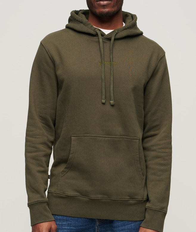 Löst sittande hoodie med mikro-logotyp Löst sittande hoodie med mikro-logotyp