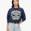Löst sittande sweatshirt med college-tryck Löst sittande sweatshirt med college-tryck