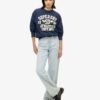 Löst sittande sweatshirt med college-tryck Löst sittande sweatshirt med college-tryck