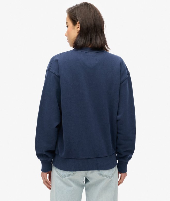 Löst sittande sweatshirt med college-tryck Löst sittande sweatshirt med college-tryck