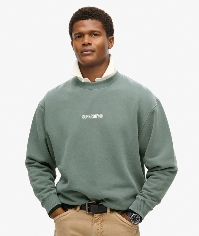 Löst sittande Sweatshirt med mikro-logotyp Löst sittande Sweatshirt med mikro-logotyp