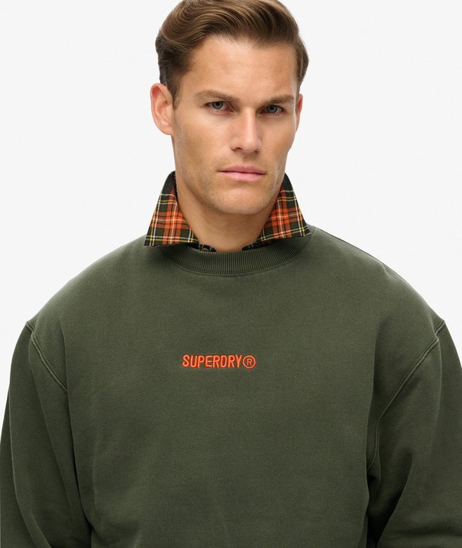 Löst sittande Sweatshirt med mikro-logotyp Löst sittande Sweatshirt med mikro-logotyp