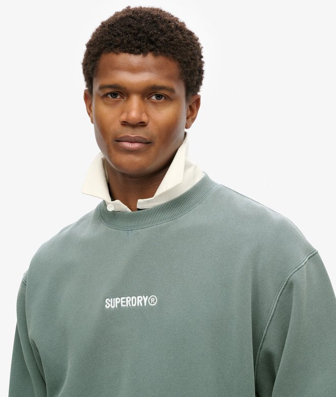Löst sittande Sweatshirt med mikro-logotyp Löst sittande Sweatshirt med mikro-logotyp