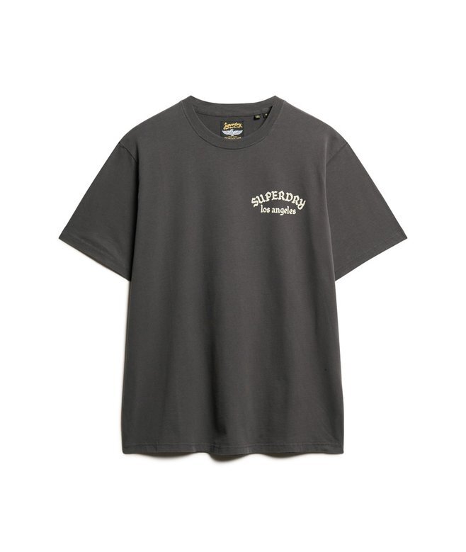 Löst sittande T-shirt med tatueringsmotiv på ryggen Löst sittande T-shirt med tatueringsmotiv på ryggen