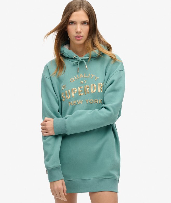 Luxe Metallic Logo Hooded Klänning Luxe Metallic Logo Hooded Klänning