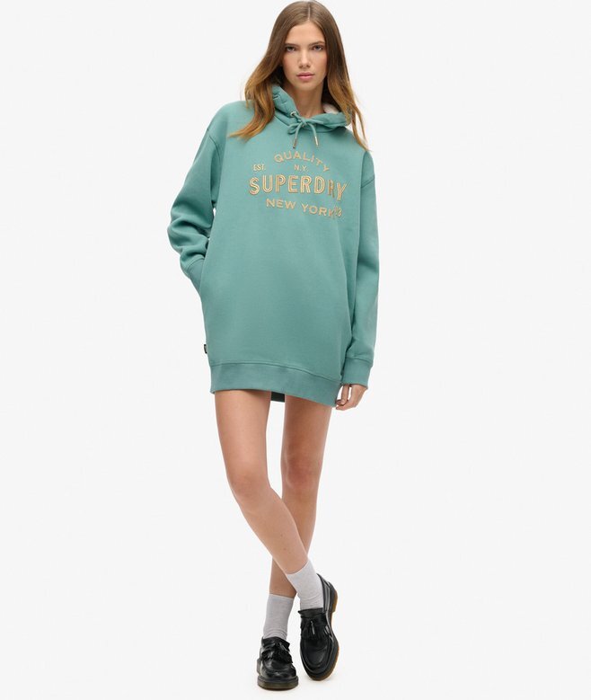 Luxe Metallic Logo Hooded Klänning Luxe Metallic Logo Hooded Klänning