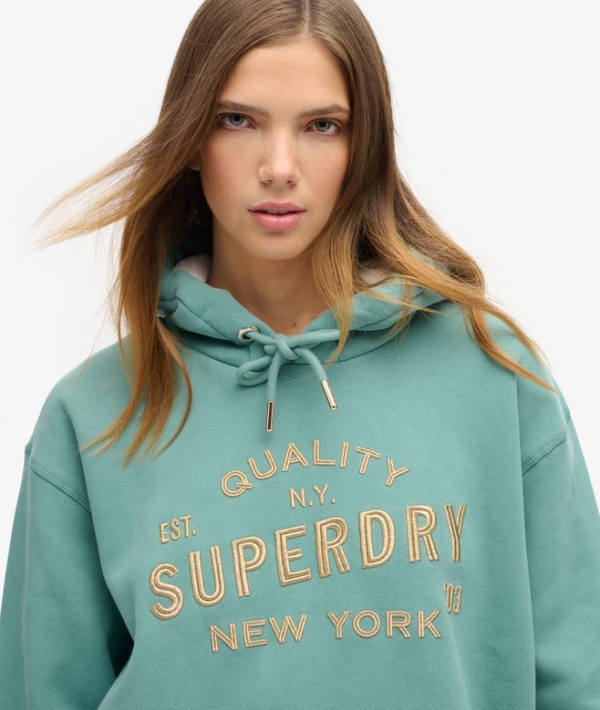 Luxe Metallic Logo Hooded Klänning Luxe Metallic Logo Hooded Klänning
