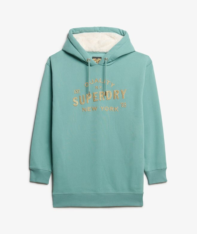 Luxe Metallic Logo Hooded Klänning Luxe Metallic Logo Hooded Klänning