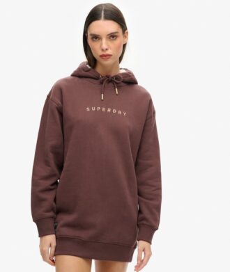 Luxe Metallic Logo Hoodie Klänning
