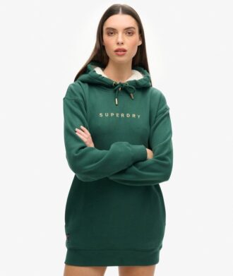 Luxe Metallic Logo Hoodie Klänning