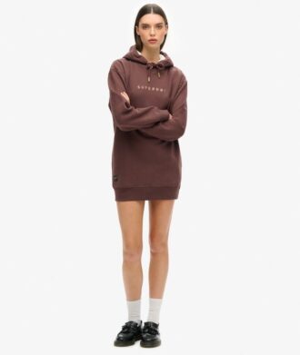 Luxe Metallic Logo Hoodie Klänning