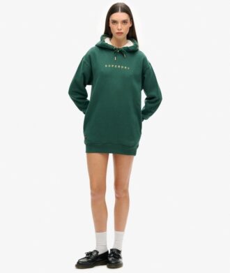 Luxe Metallic Logo Hoodie Klänning