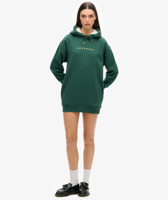 Luxe Metallic Logo Hoodie Klänning Luxe Metallic Logo Hoodie Klänning