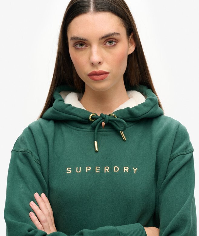 Luxe Metallic Logo Hoodie Klänning Luxe Metallic Logo Hoodie Klänning