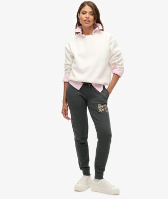 Luxe Metallic Logo Slim Joggerbyxor