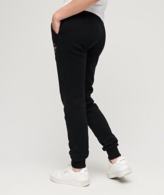 Luxe Metallic Logo Slim Joggerbyxor