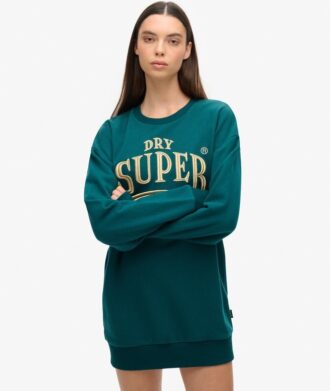 Luxe Metallic Logo Sweat Klänning