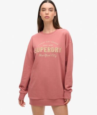 Luxe Metallic Logo Sweat Klänning