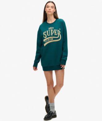 Luxe Metallic Logo Sweat Klänning