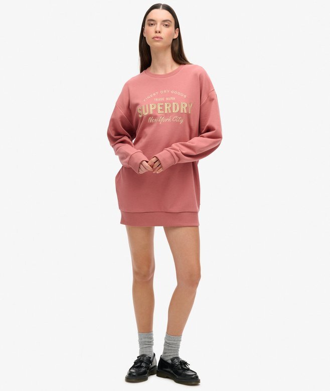 Luxe Metallic Logo Sweat Klänning Luxe Metallic Logo Sweat Klänning