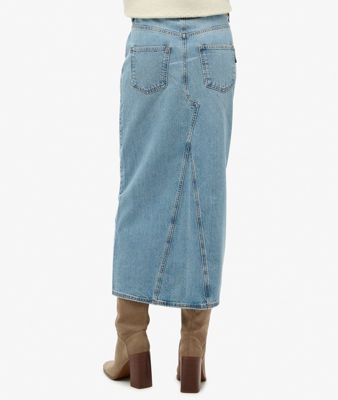 Maxikjol i denim med slits Maxikjol i denim med slits