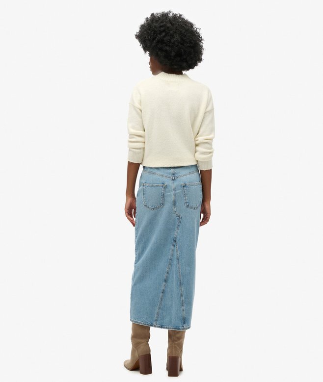 Maxikjol i denim med slits Maxikjol i denim med slits