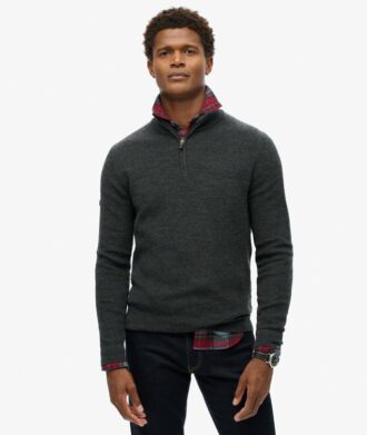 Merino-tröja med halv dragkedja Merino-tröja med halv dragkedja