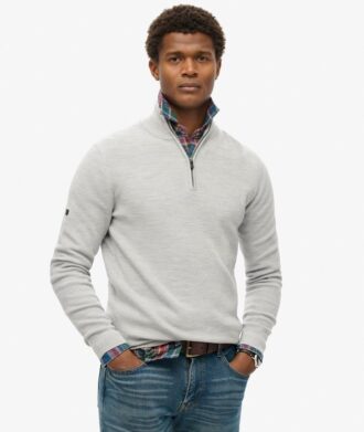 Merino-tröja med halv dragkedja Merino-tröja med halv dragkedja