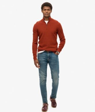Merino-tröja med halv dragkedja Merino-tröja med halv dragkedja