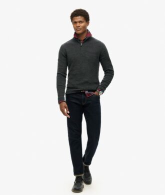 Merino-tröja med halv dragkedja Merino-tröja med halv dragkedja