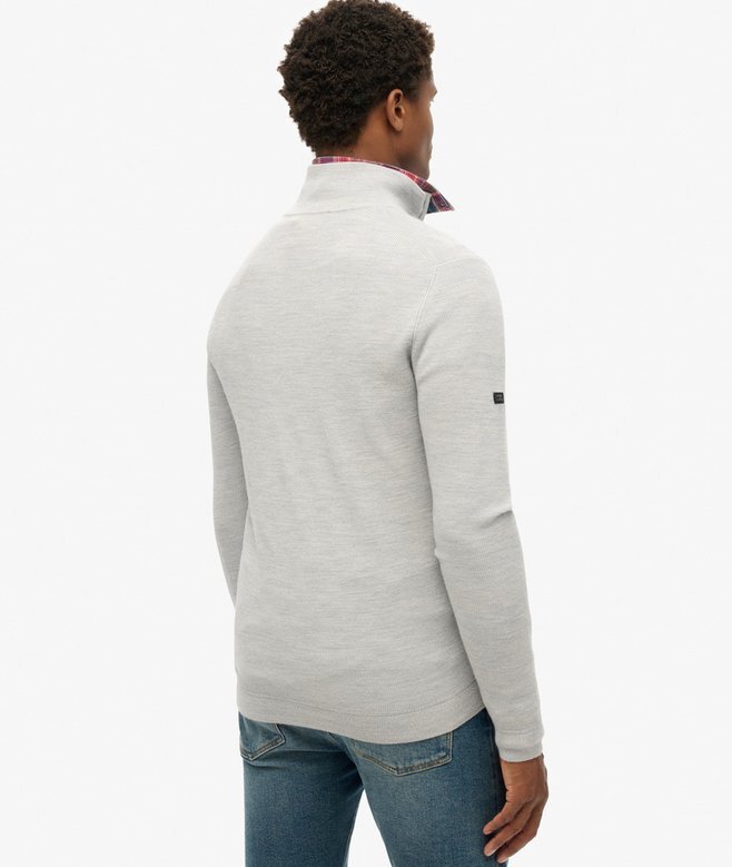 Merino-tröja med halv dragkedja Merino-tröja med halv dragkedja