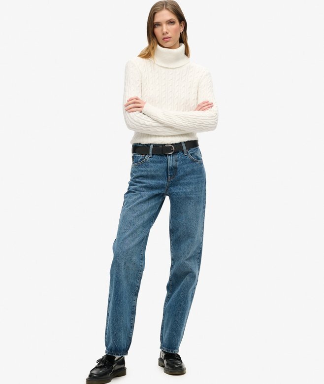 Midjehög jeans med vida ben Midjehög jeans med vida ben