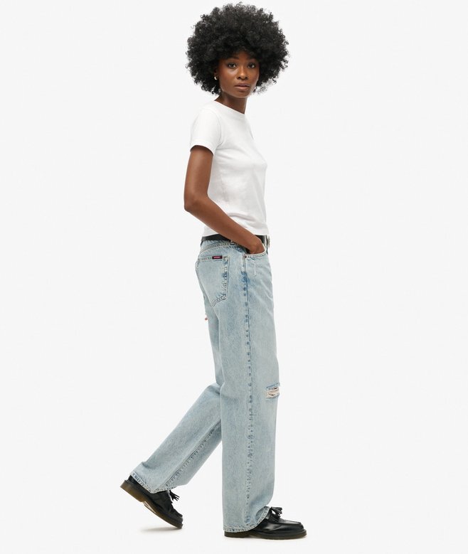 Midjehög jeans med vida ben Midjehög jeans med vida ben