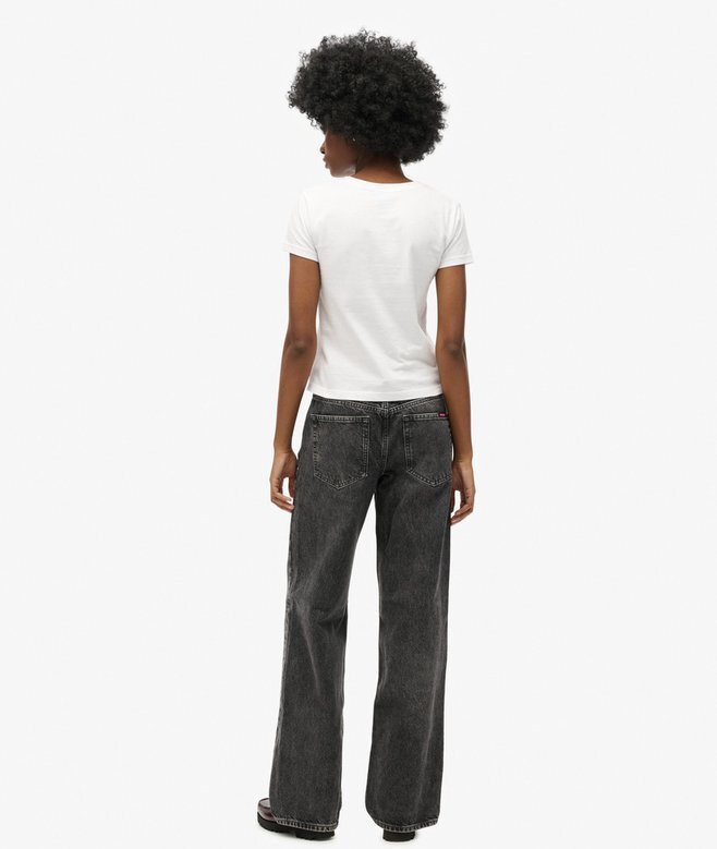 Midjehög jeans med vida ben Midjehög jeans med vida ben