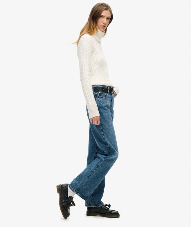 Midjehög jeans med vida ben Midjehög jeans med vida ben