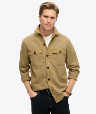 Militärisk långärmad overshirt