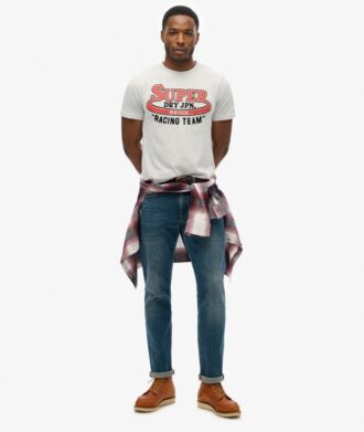 Omgjord klassisk T-shirt med tryck