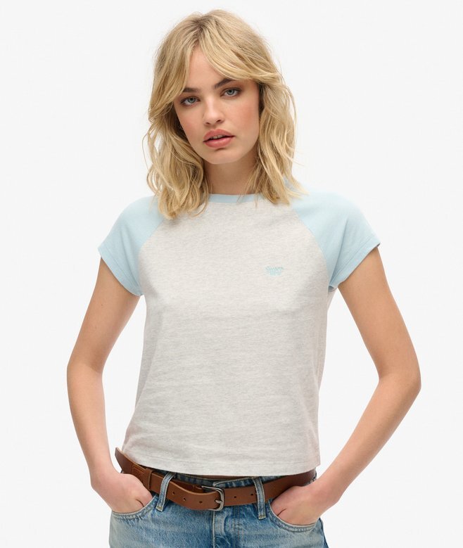 Raglan-T-shirt i Organic Cotton med Essential-logotyp Raglan-T-shirt i Organic Cotton med Essential-logotyp