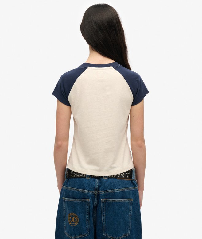 Raglan-T-shirt i Organic Cotton med Essential-logotyp Raglan-T-shirt i Organic Cotton med Essential-logotyp