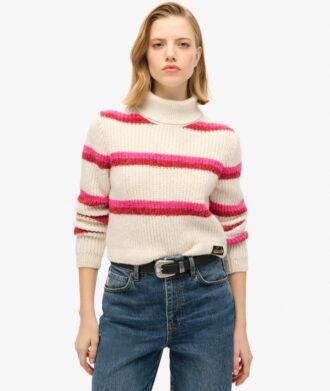 Randig kort tröja med polokrage Randig kort tröja med polokrage