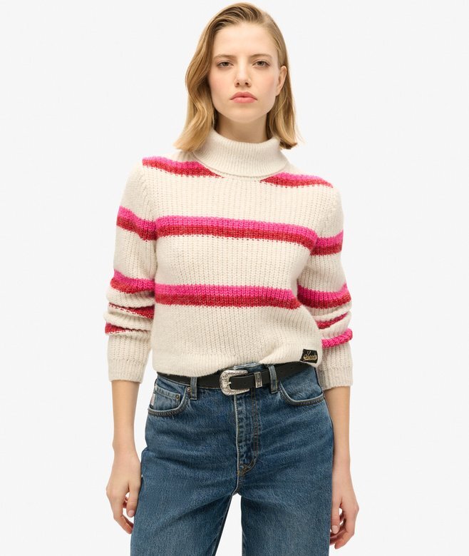 Randig kort tröja med polokrage Randig kort tröja med polokrage