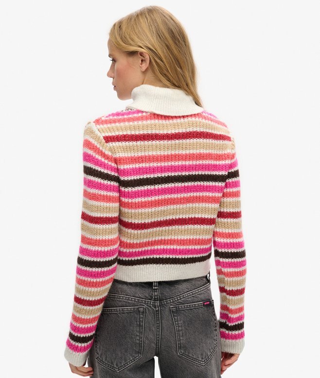 Randig kort tröja med polokrage Randig kort tröja med polokrage