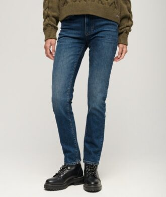 Slim-fit-jeans i Organic Cotton med medelhög midja
